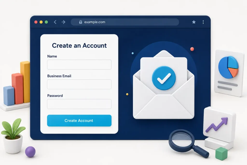 Business listing account creation form Business listing account creation form