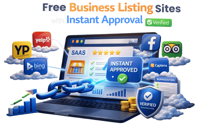 Banner image of free listing platforms with instant approval process and performance indicators