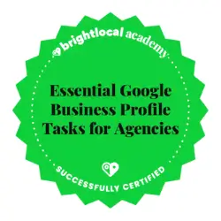 BrightLocal Google Business Profile Tasks certification badge