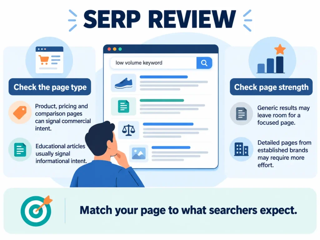 Reviewing SERPs for low-volume B2B keywords