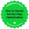 BrightLocal Service Page Optimization certification badge